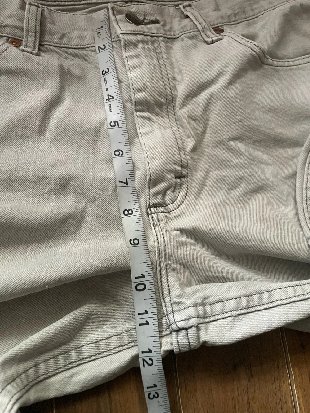 Lee Regular Fit Jeans Men 38x32 Light Gray Straight Leg 100% Cotton Denim